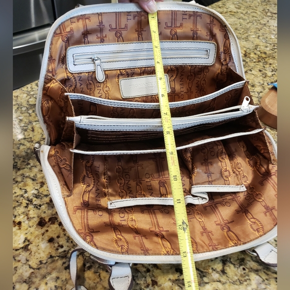 Tignanello Hand Bag, Purse, White Pebble Leather, 8" x 14" - Picture 4 of 13